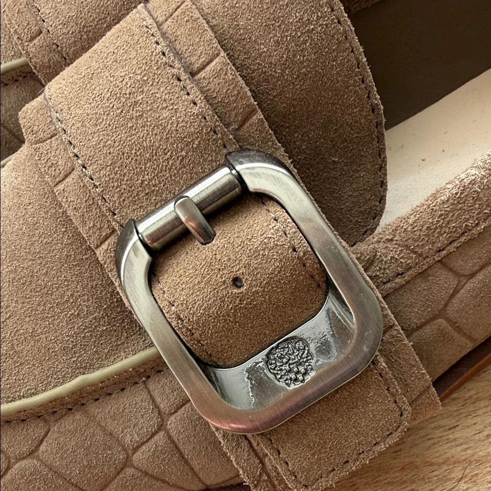 Vince Camuto Brown Loafers with Silver Buckle - Picture 7 of 7